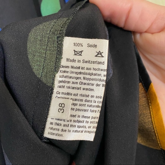 Vintage Silk Polka Dot Roberto Quaglio Blouse Sz 38 Small - Picture 4 of 10